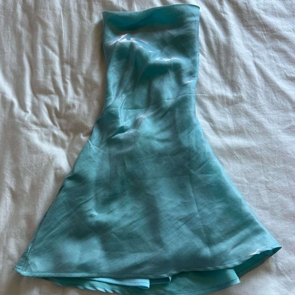 Blue Shimmer Backless Dress